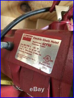 Dayton Electric 1/2 Ton Chain Hoist, model 4ZY98 (70807)