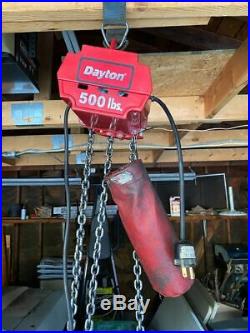 Dayton Electric Chain Hoist 4GU71 500lb 10ft Lift