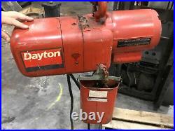 Dayton N6C17NZ24E 1/2 Ton Electric Chain Hoist 10 Chain 110V #19HK