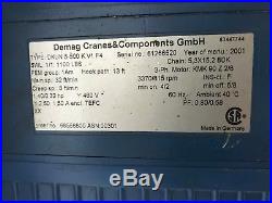 Demag Cranes DKUN 5-500 K V1 F4, 1100 lbs, Electric Crane Chain Hoist, 460V