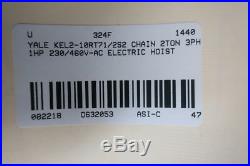 Doerr KEL2-10RT71/2S2 Chain 2ton 3ph 1hp 230/460v-ac Electric Hoist