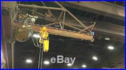 Ederer Traveling Jib Crane 16' long, Harrington 5 Ton chain hoist, Wireless Rmt