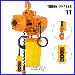 Electric Chain Hoist 2200Lbs 10' Lift Height Lift Building 3 Phases 220V