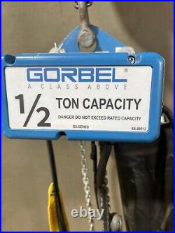 Gorbel 1/2 Ton Electric Chain Hoist, GS Series, 16 ft Lift, 460-3-60V, 2 SPD