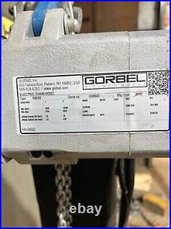 Gorbel 1/2 Ton Electric Chain Hoist, GS Series, 16 ft Lift, 460-3-60V, 2 SPD