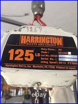 HARRINGTON 125 10 ft Electric Chain Hoist with hook controls
