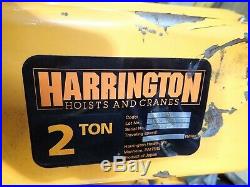 HARRINGTON 2 TON HOIST MR020L NER020SD Chain Electric 4000 Pound LB