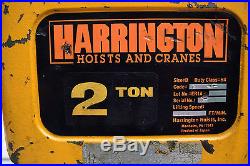 HARRINGTON NER020LD-20 Electric 20 ft Chain Hoist 2 Ton + A Frame Overhead FRAME