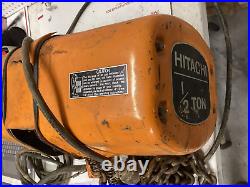 HITACHI ELECTRIC CHAIN HOIST 1/2 TON 1000LB 120V 1PH Chainfall Block 10'RCH ED4U