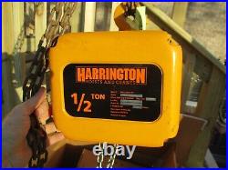 Harrington 1/2 Ton Electric Chain Hoist NEW 10' lift NER NER005L with Chain Cont