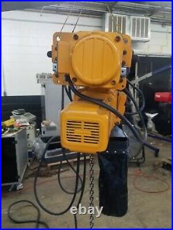 Harrington 1/2 Ton Electric Chain Hoist With Motorized Trolley 115/230 Volts