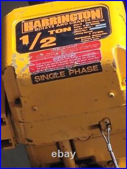 Harrington 1/2 Ton Electric Chain Hoist with Power Trolley FNER005L