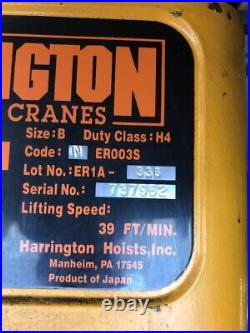 Harrington 1/4 Ton Electric Chain Hoist With Power Trolly 10 ft. Chain/ Tested