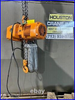 Harrington 1 Ton Electric Chain Hoist, ModelNER010L, 14 FT Lift, 230/460-3-60 V