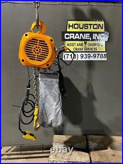 Harrington 1 Ton Electric Chain Hoist, NER010L, 13ft Lift, 230/460-3-60V