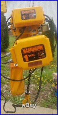 Harrington 1 Ton Electric Chain Hoist With Motorized Trolley
