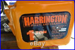 Harrington 1 Ton Hoist ER1A with MR1A Electric Trolly, 460V, ER010L, 7' Chain