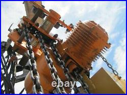 Harrington 10 Ton Electric Chain Hoist with Manual Trolley 460V 25ft Chain Lift