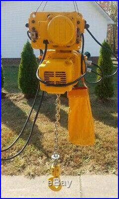 Harrington 2 Ton Electric Chain Hoist With Motorized Trolley 230/460 Volts