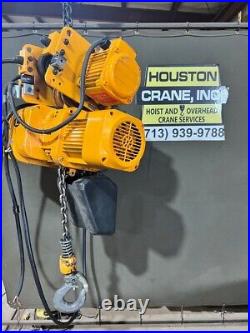 Harrington 2 Ton Electric Chain Hoist with Motorized Trolley, 15 FT, 460V, 2 SPD