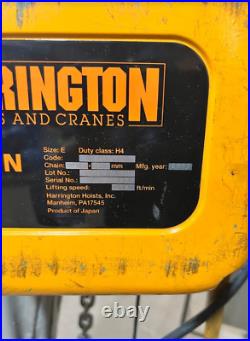 Harrington 2 Ton Motorized Electric Chain Hoist, NER020L, 20 Ft Lift, 230/460-3V