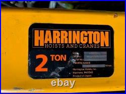 Harrington 2 ton electric chain hoist with motorized trolley