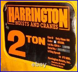 Harrington 2 ton electric hoist 15' chain, 3 phase