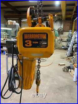 Harrington 3 Ton Electric Chain Hoist, ModelNER030L, 20 FT Lift, 230/460V