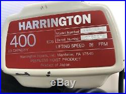 Harrington 400lb Capacity Model # Ed2b-293 10 Ft Chain Electric Chain Hoist