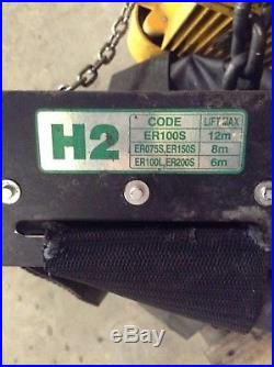 Harrington 6-1/2 Ton Electric Chain Hoist with 7.5FPM Chain, 3PH & 40FPM Trolley
