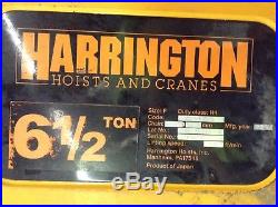Harrington 6-1/2 Ton Electric Chain Hoist with 7.5FPM Chain, 3PH & 40FPM Trolley