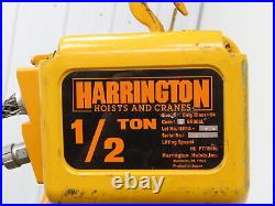 Harrington ER005L 1/2 Ton Electric Chain Hoist 17' Lift 15 FPM 460 Volt