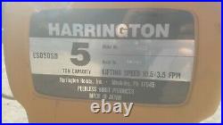 Harrington ES3B-3423 5 Ton Electric Chain Hoist 10.5/3.5FPM ES050SD 3PH