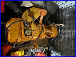 Harrington Electric 1/2 Ton Chain Hoist, 10' Lift WithUpper, ER005L/RB/ZAU