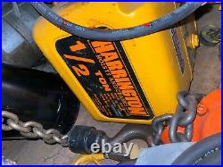 Harrington Electric 1/2 Ton Chain Hoist, 10' Lift WithUpper, ER005L/RB/ZAU