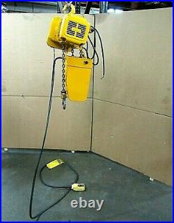 Harrington Electric Chain Hoist Ner005s 1000lbs 1/2 Ton 191 Drop Used