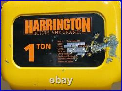 Harrington Electric Chain Hoist Ner010s 2000lbs 1 Ton 240 Drop 460v Used