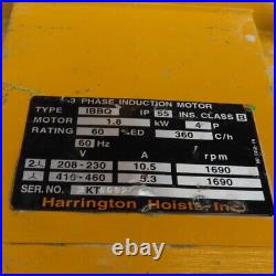 Harrington IBBQ 2 Ton 4000LB Electric Chain Hoist 230/460V 3PH 20' Lift 14FPM