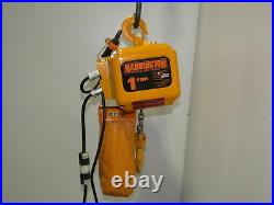 Harrington NER010L 1 Ton Electric Chain Hoist 12'6 Lift 16 FPM 230/460V 3PH