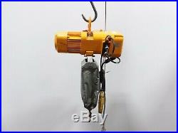 Harrington NER010L 1 Ton Electric Chain Hoist 14' Lift 14 FPM 460v