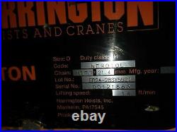 Harrington NER010L 1 Ton Electric Chain Hoist 14' Lift 14 FPM 480v