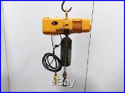 Harrington NER010L 1 Ton Electric Chain Hoist 15' Lift 14 FPM 480v