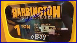 Harrington NER010L-15 Electric Chain Hoist, 2000 lb, 15 ft 208/230/460V Lift H4