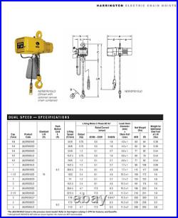 Harrington Ner Electric Chain Hoist, 1 Ton Capacity