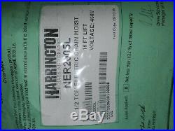 Harrington Ner005l 1/2 Ton Electric Chain Hoist 460v