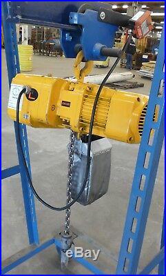 Harrington Ner010l Electric Chain Hoist 1 Ton (2000 Lbs), Size D, 15 Ft Lift