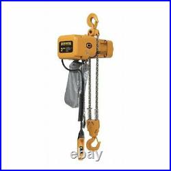 Harrington Ner020c-10 Electric Chain Hoist, 4,000 Lb, 10 Ft, Hook Mounted No