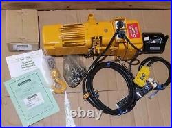 Harrington SNERP003S-10 Electric Chain Hoist 500 lb 10 ft Lift 230V with Trolley