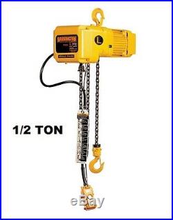 Harrington Sner Electric Chain Hoist, 1/2 Ton Capacity