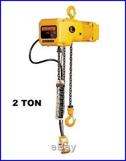 Harrington Sner Electric Chain Hoist, 2 Ton Capacity